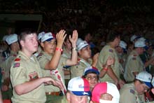 Participants showing spirit before the show begins