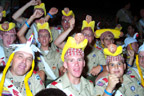 Excited Arrowmen during pre-show festivities.