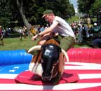 Arrowman attempts mechanical bullriding