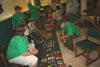 Arrowmen trade patches on Sunday afternoon