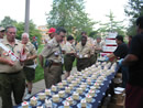 Staffers enjoy refreshments at the Staff Gathering.