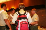 Jamboree Director John Alline talks with Arrowmen at Meet the Man